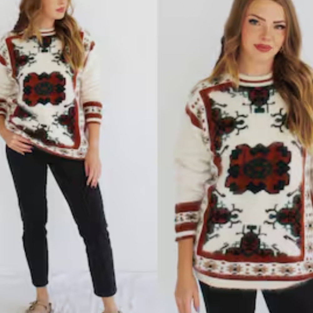 RAFAELLA Vintage Angora Rabbit Hair Soft Pullover Sweater Large